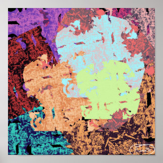 Affiche Art du nez I art abstrait coloré avec des chiens