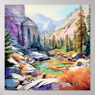 Affiche Art du parc national Yosemite Imprimer