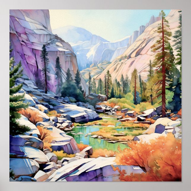 Affiche Art du parc national Yosemite Imprimer (Devant)