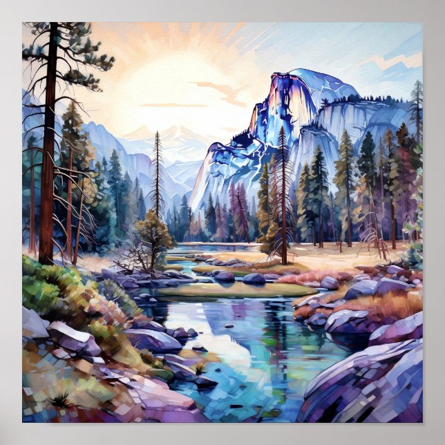 Affiche Art du parc national Yosemite Imprimer (Devant)