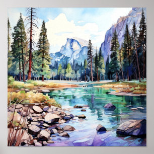Affiche Art du parc national Yosemite Imprimer