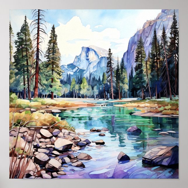 Affiche Art du parc national Yosemite Imprimer (Devant)