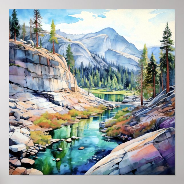 Affiche Art du parc national Yosemite Imprimer (Devant)