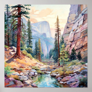 Affiche Art du parc national Yosemite Imprimer