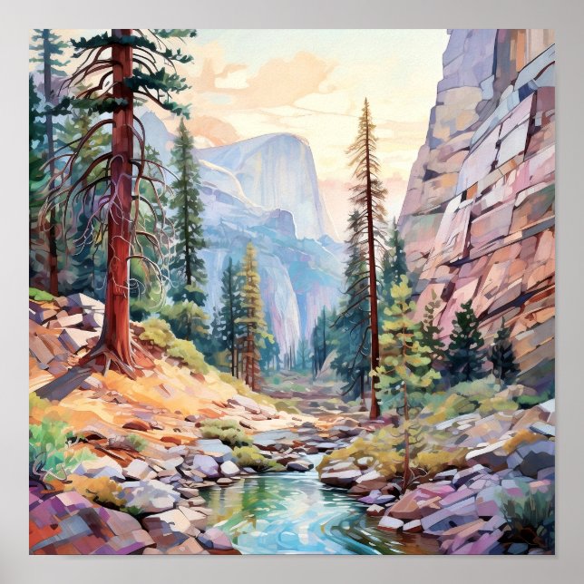 Affiche Art du parc national Yosemite Imprimer (Devant)