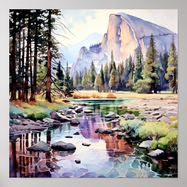 Affiche Art du parc national Yosemite Imprimer (Devant)