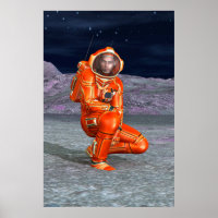 Art du paysage de planète surréaliste voyageur cos