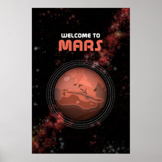 Affiche Art du système solaire Mars de l'espace externe ré