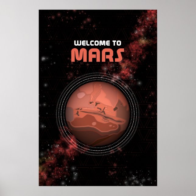 Affiche Art du système solaire Mars de l'espace externe ré (Devant)
