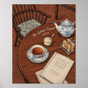 Affiche Art du thé à l'anglaise vintage