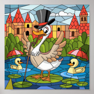 Affiche Art du vitrail, Silly Goose Vitrail