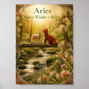 Affiche Art du zodiaque Bélier Collection d'astrologie r