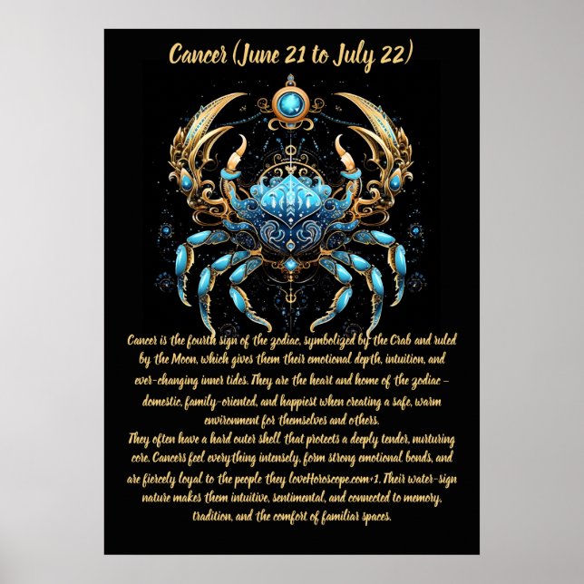 Affiche Art du zodiaque Cancer (Devant)