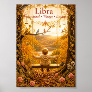 Affiche Art du zodiaque de la Balance Collection d'astro