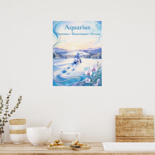 Affiche Art du zodiaque du Verseau   Col. d'astrologie rêv