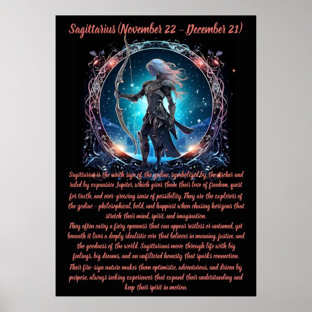 Affiche Art du zodiaque Sagittaire (Devant)