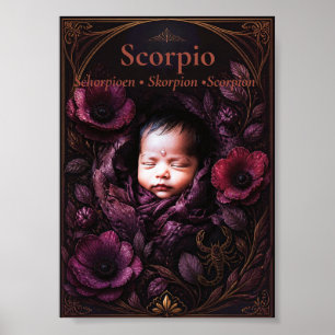 Affiche Art du zodiaque Scorpion   Collection d'astrologie