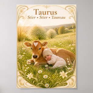Affiche Art du zodiaque Taureau Collection d'astrologie