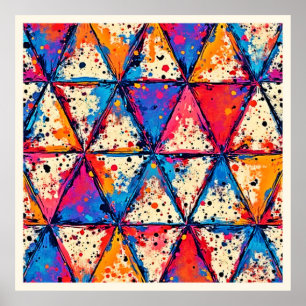 Affiche Art éclatant triangle dynamique