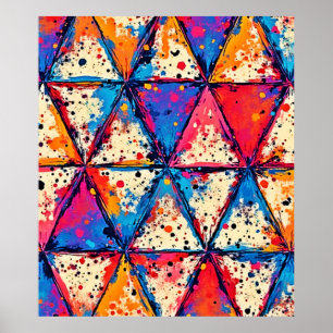 Affiche Art éclatant triangle dynamique