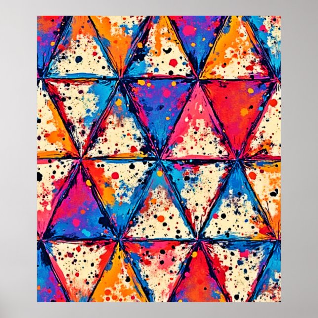 Affiche Art éclatant triangle dynamique (Devant)
