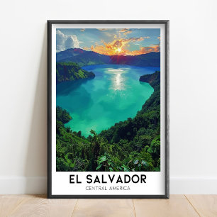 Affiche Art El Salvador - Cadres El Salvador - Lac Coatep