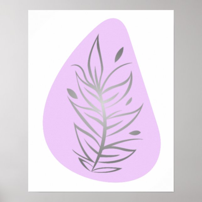 Affiche Art en ligne abstrait de plante (Devant)