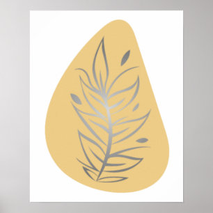 Affiche Art en ligne abstrait de plante