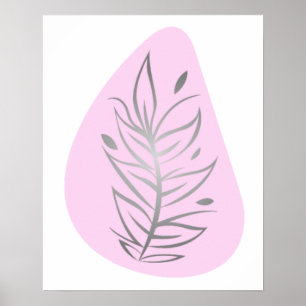 Affiche Art en ligne abstrait de plante