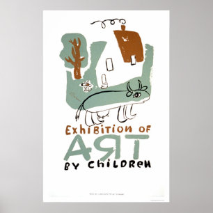 Affiche Art Exhibition Children 1936 WPA