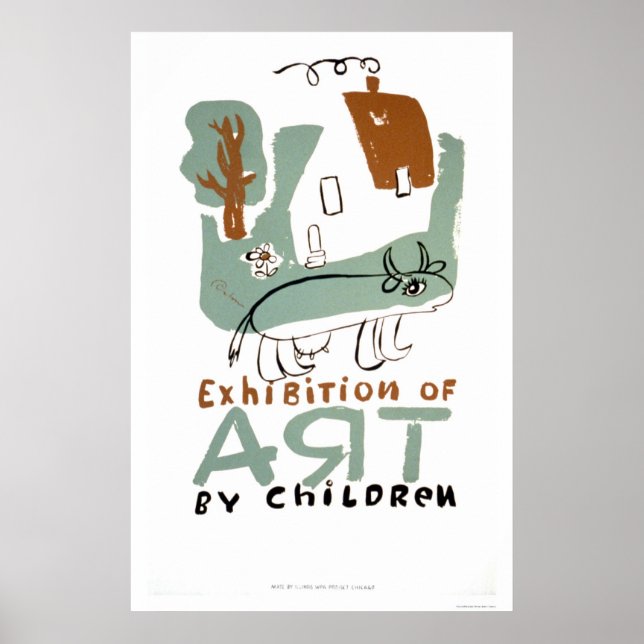 Affiche Art Exhibition Children 1936 WPA (Devant)