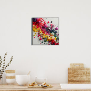 Affiche Art facial Acrylique Abstrait Rectangulaire Vibran