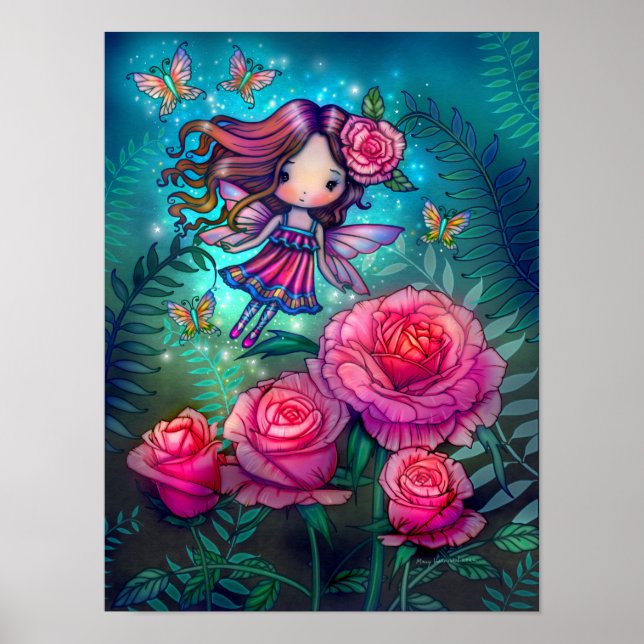 Affiche Art fantastique de la petite fée Rose par Molly Ha (Devant)