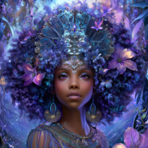 Affiche Art Fantastique Fille Noire Reine Noire Déesse