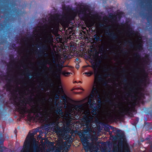 Affiche Art Fantastique Fille Noire Reine Noire Déesse