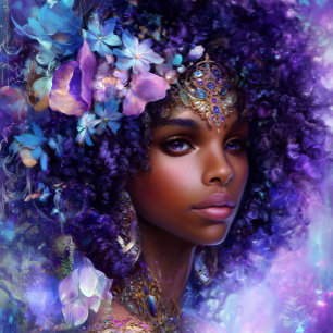 Affiche Art Fantastique Fille Noire Reine Noire Déesse
