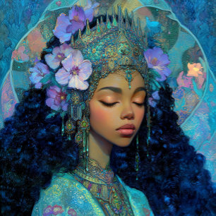 Affiche Art Fantastique Fille Noire Reine Noire Déesse