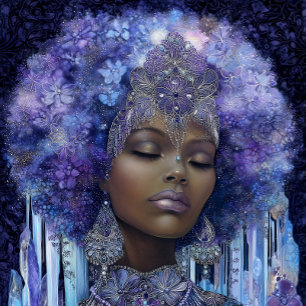 Affiche Art Fantastique Fille Noire Reine Noire Déesse