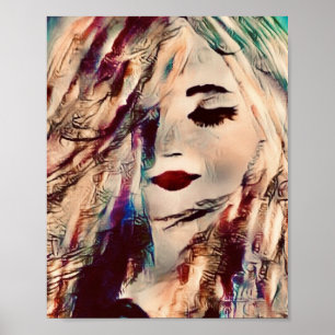 Affiche Art Femme Sirène Peinture Décor mur Imprimer