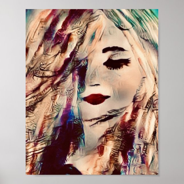 Affiche Art Femme Sirène Peinture Décor mur Imprimer (Devant)