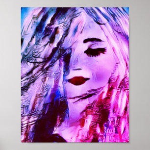 Affiche Art Femme Sirène Peinture Décor mur Imprimer