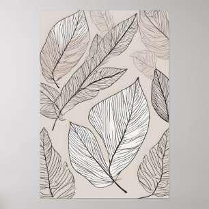 Affiche Art feuille Boho