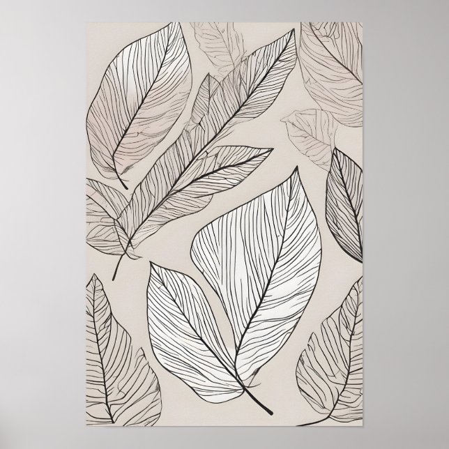 Affiche Art feuille Boho (Devant)