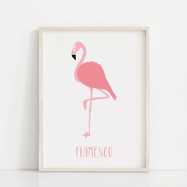 Affiche Art Flamant rose rose moderne (Créateur téléchargé)