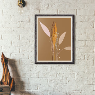 Affiche Art floral abstrait boho moderne