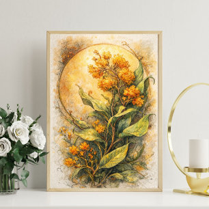 Affiche Art floral botanique illustration florale vintag