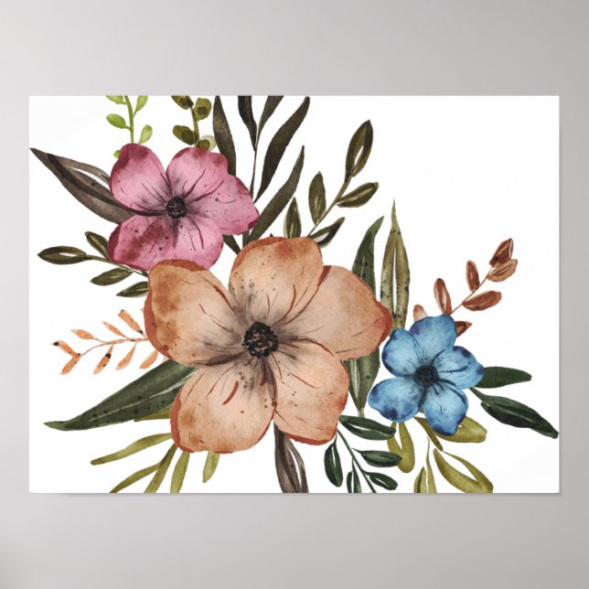 Affiche Art Floral coloré (Devant)