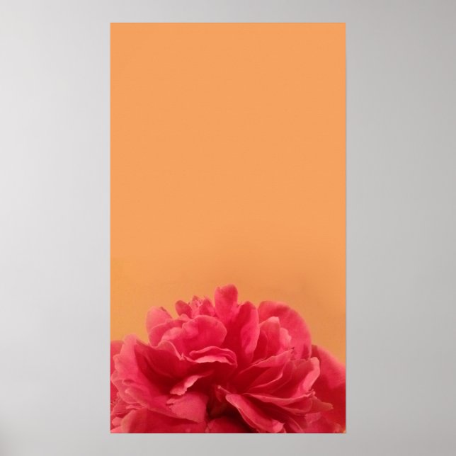Affiche Art floral élégant rose et orange (Devant)