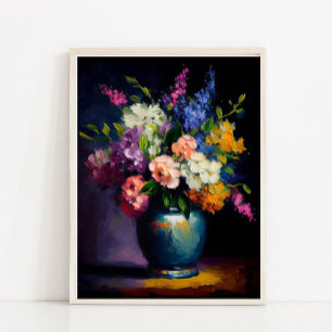 Affiche Art floral lunatique, baroque vintage intemporel l