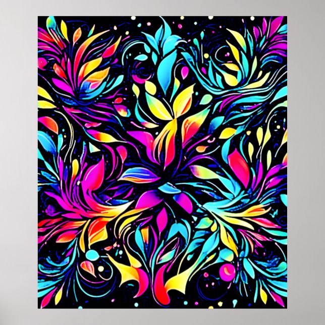 Affiche Art floral Neon (Devant)